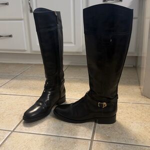 Tory Burch Tall Black Leather Riding Boots
